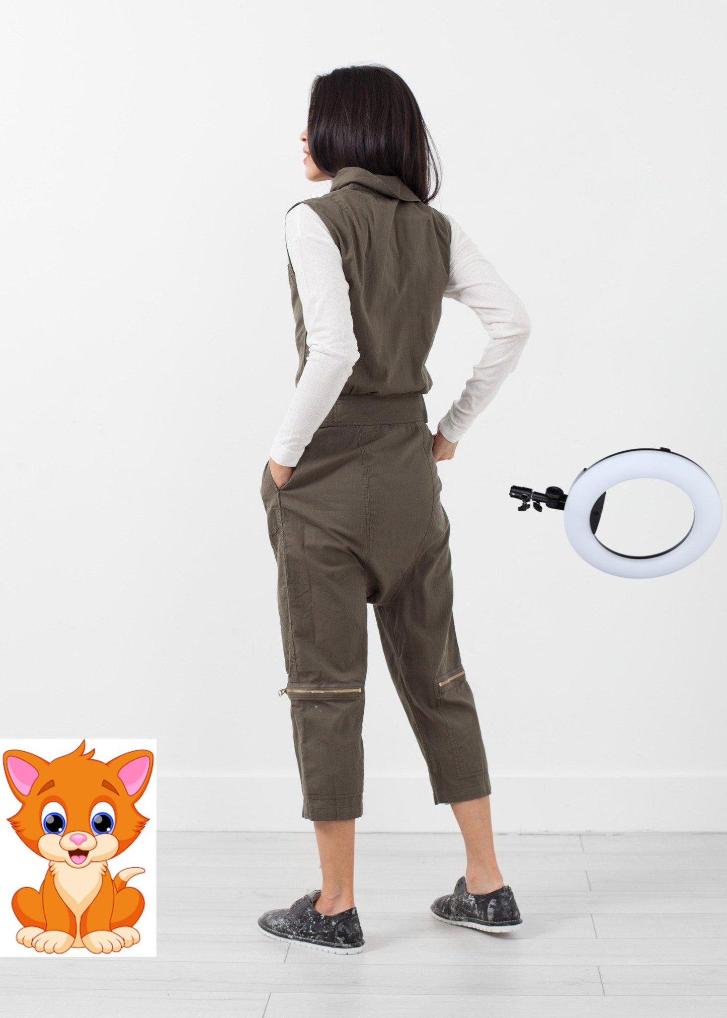 Sleeveless Harem Flightsuit