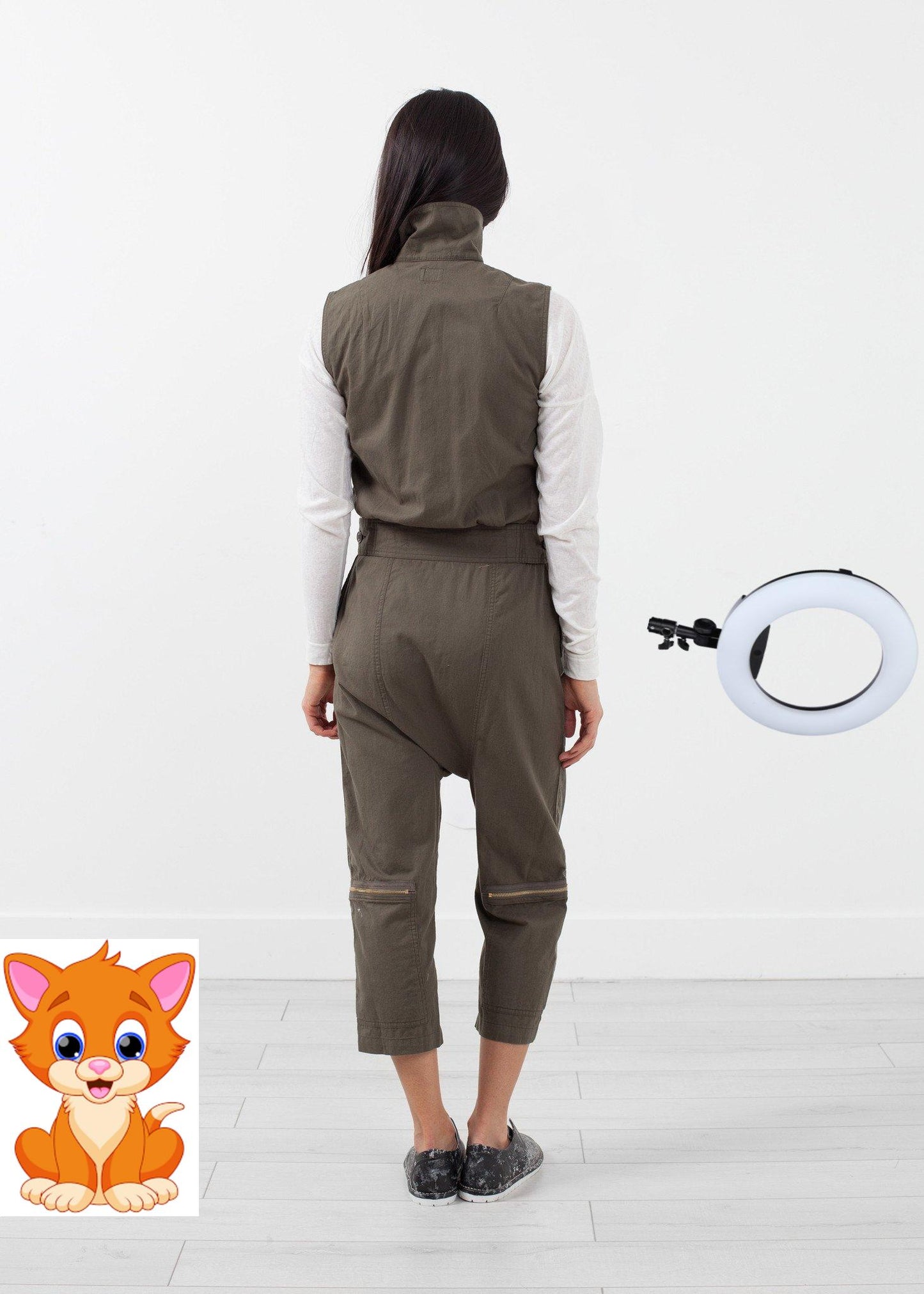 Sleeveless Harem Flightsuit