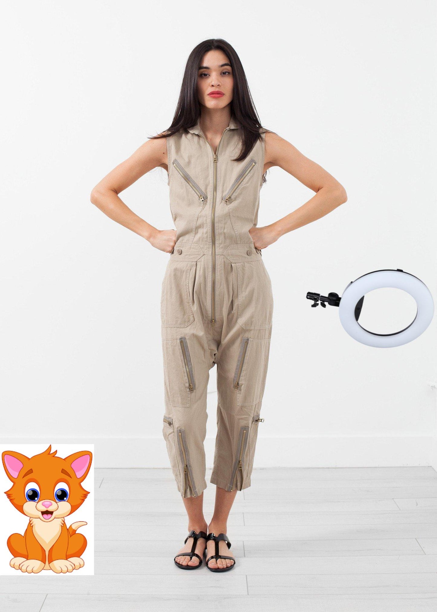 Sleeveless Harem Flightsuit