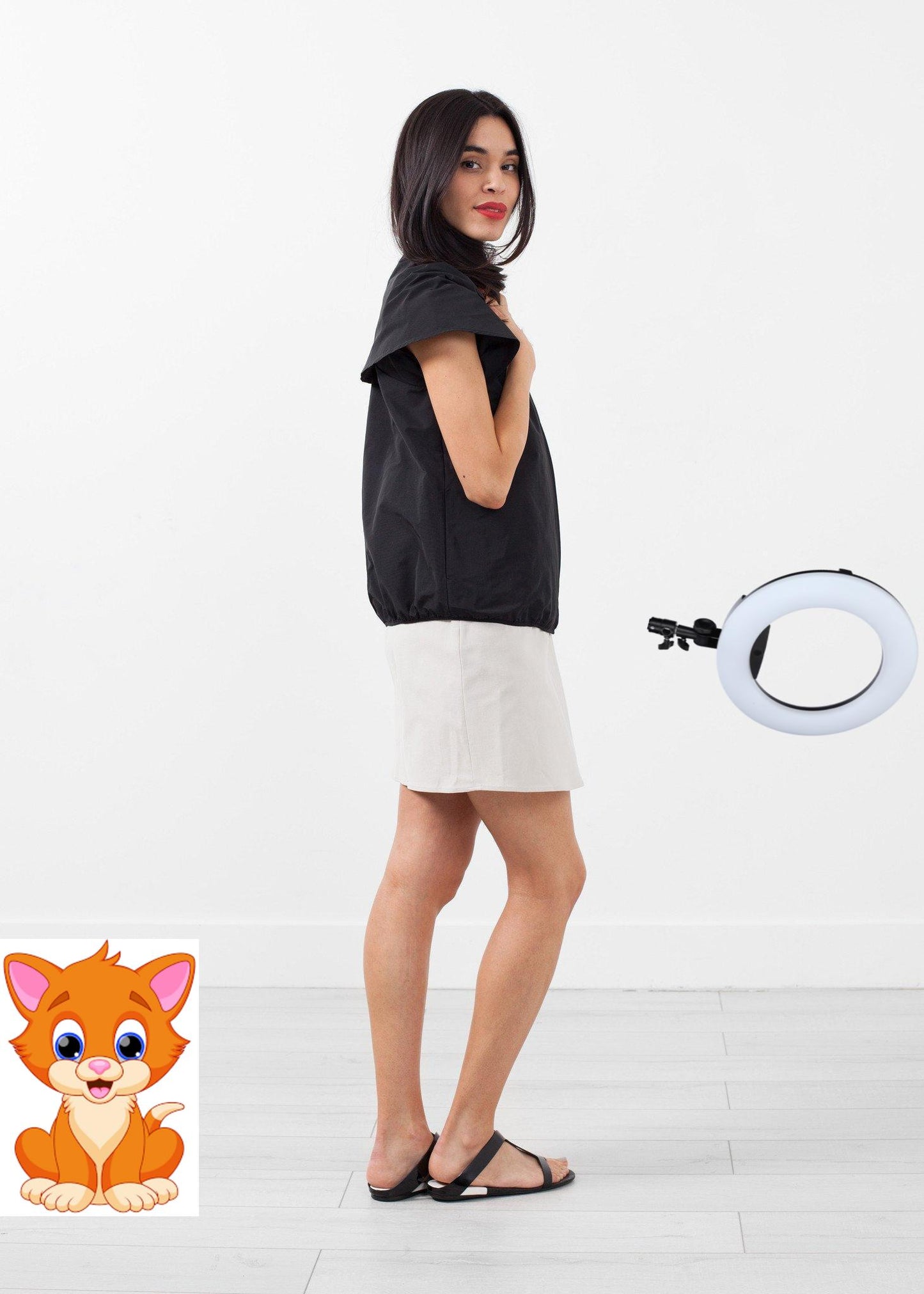 Sleeveless Cape Jacket