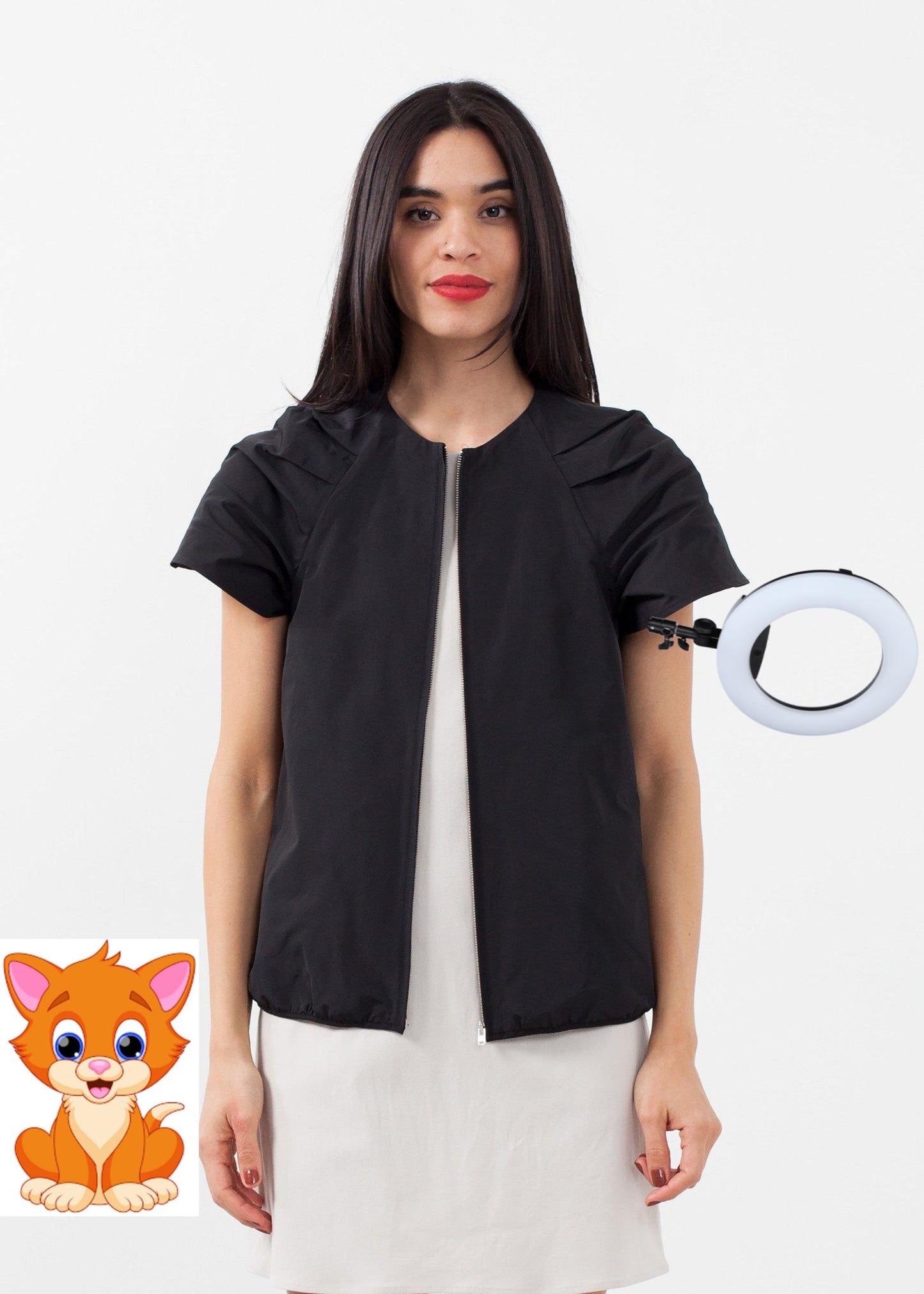 Sleeveless Cape Jacket