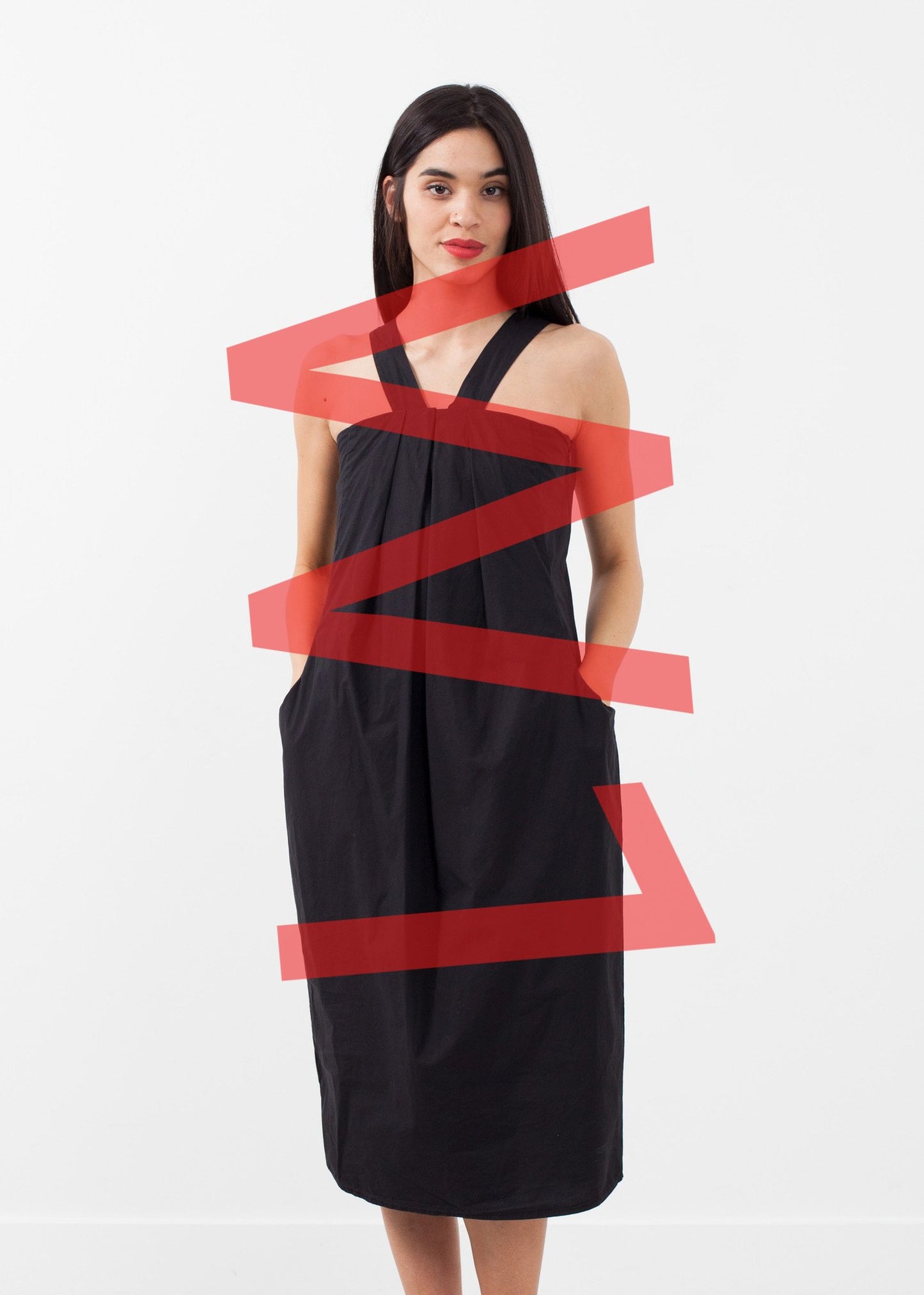 V-Strap Pocket Dress