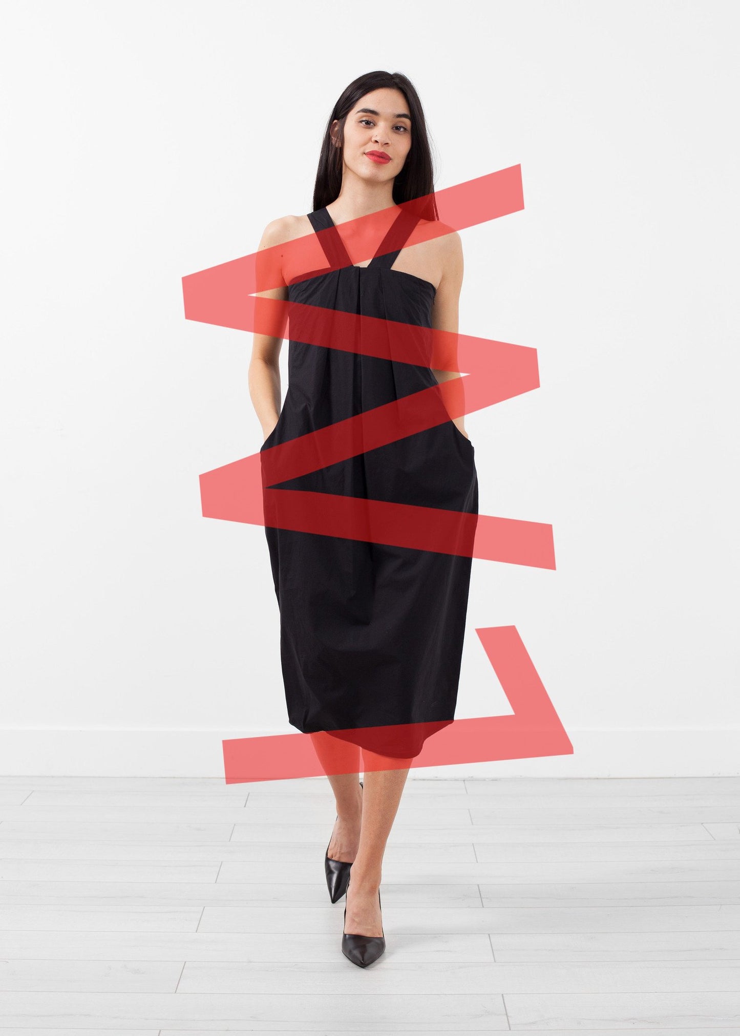 V-Strap Pocket Dress