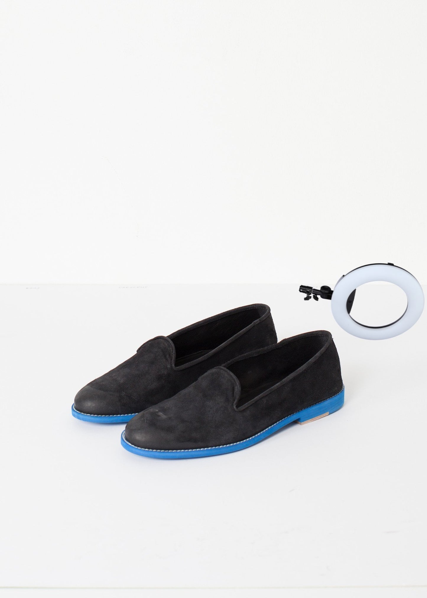 Suede Loafers - Black/Blue