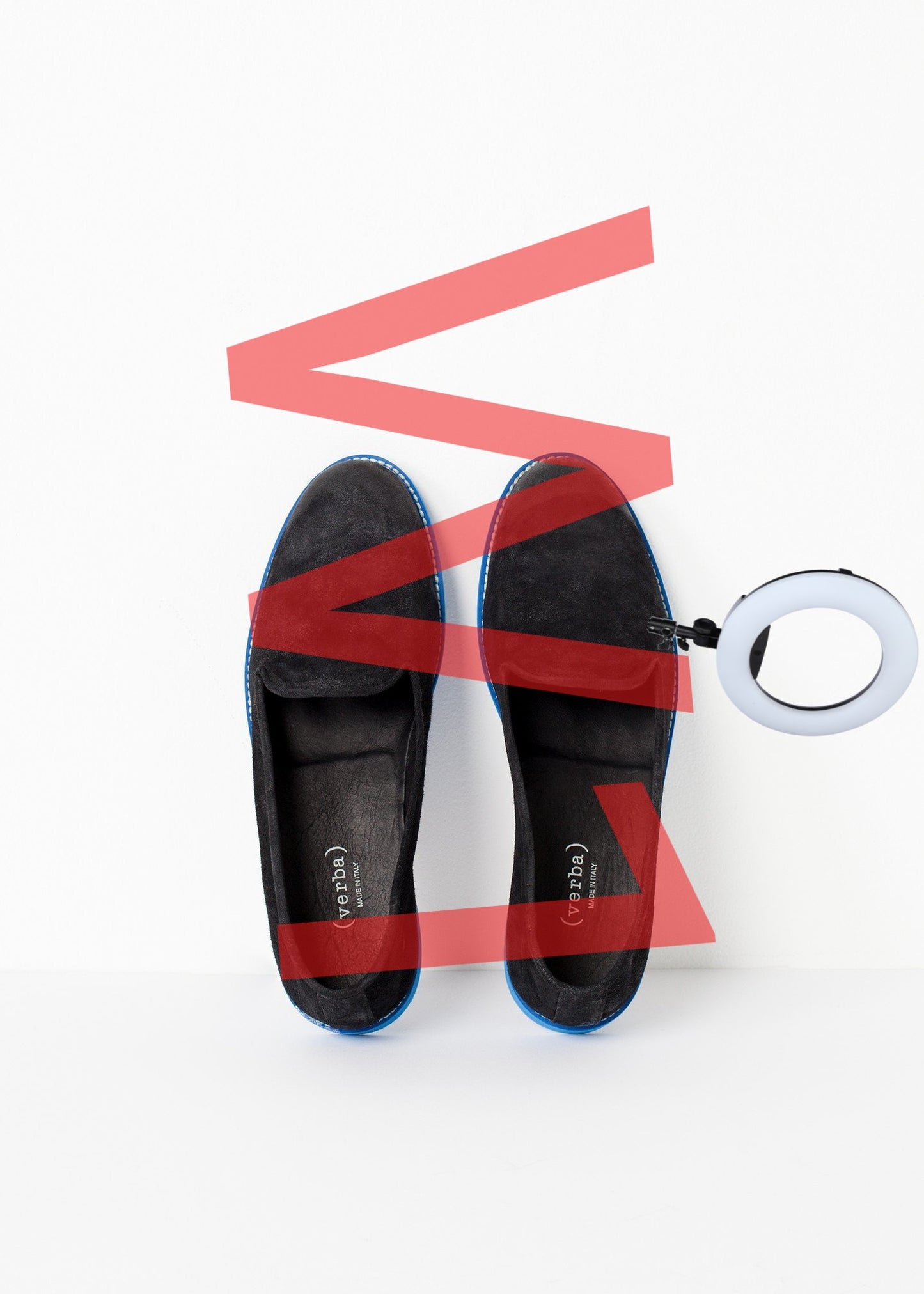 Suede Loafers - Black/Blue