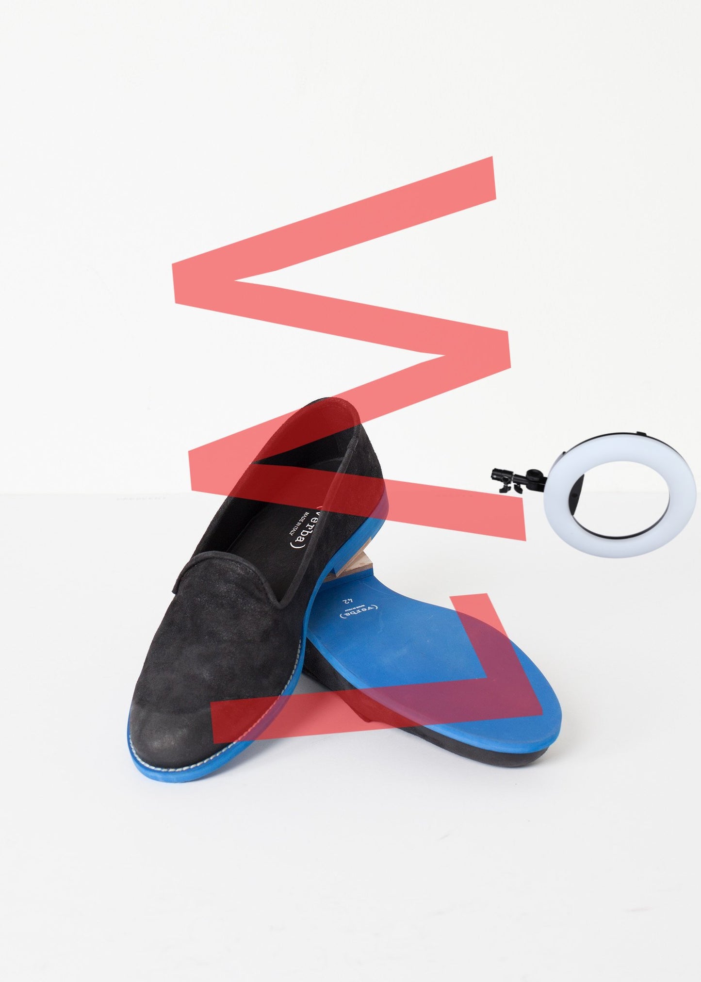 Suede Loafers - Black/Blue