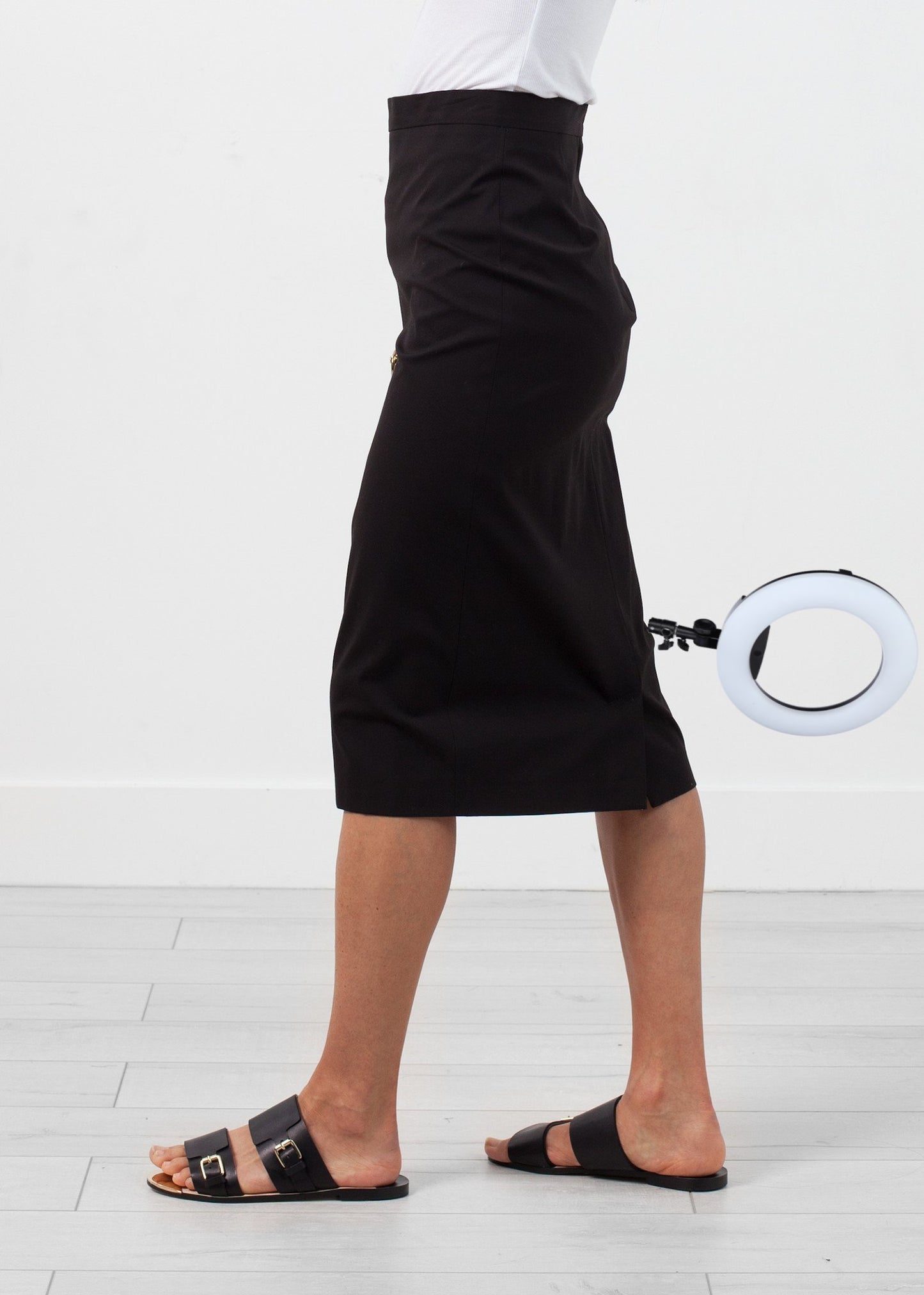 Long Pencil Skirt in Black