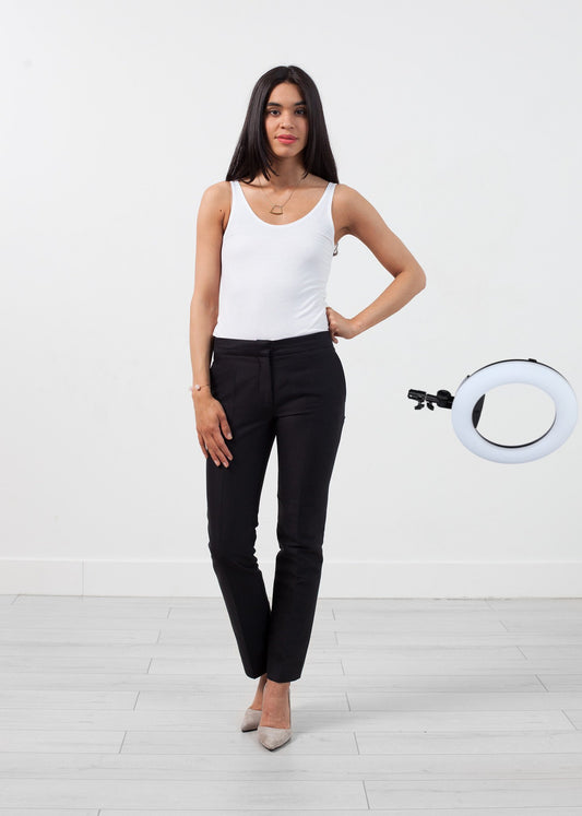 Straight Seam Trouser in Black