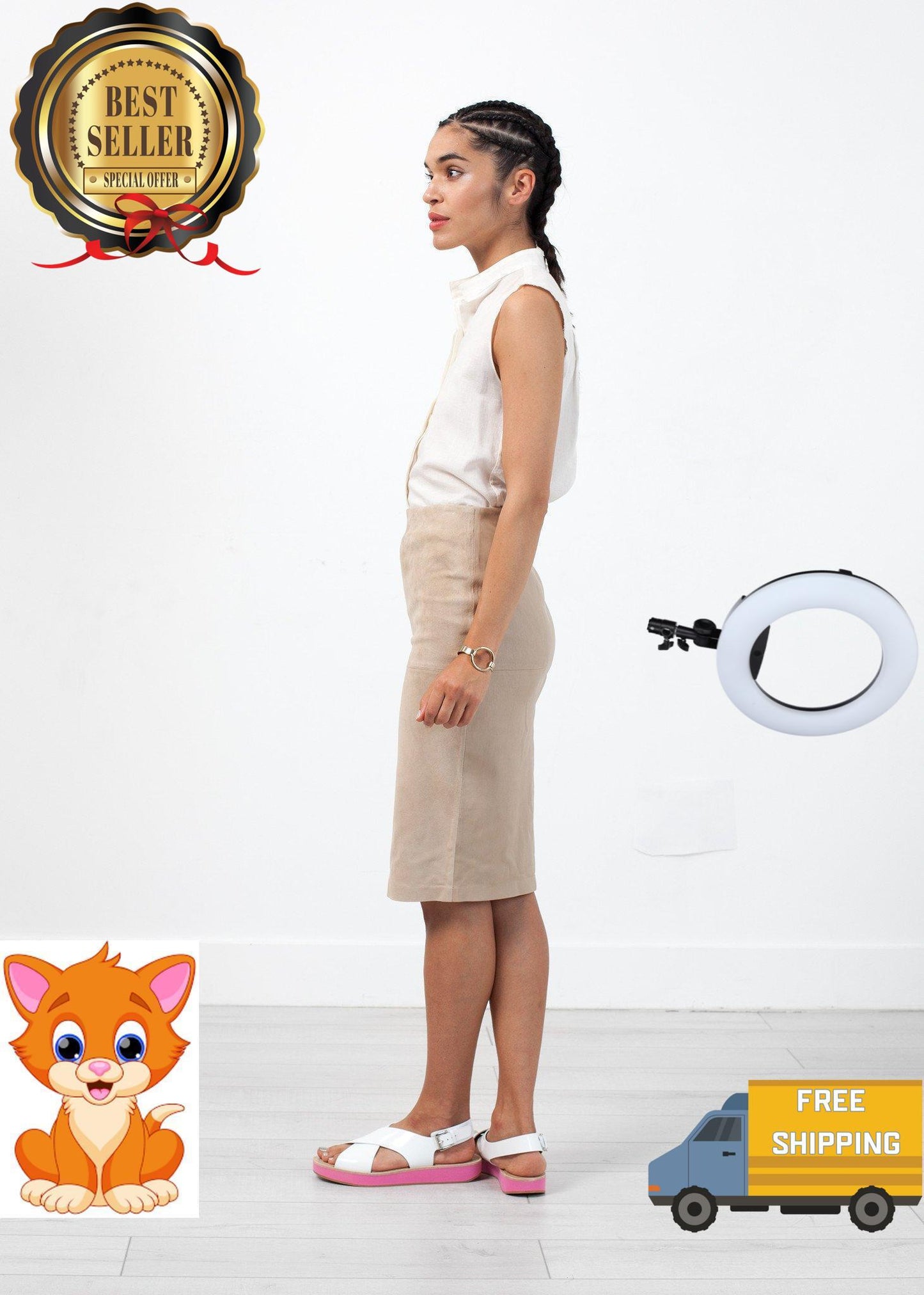 Floridia Leather Skirt