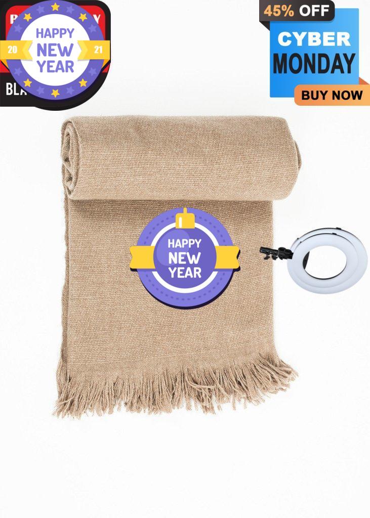 Cashmere Tassel Blanket in Brown