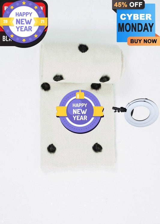 Cashmere Dot Shawl in Black/White