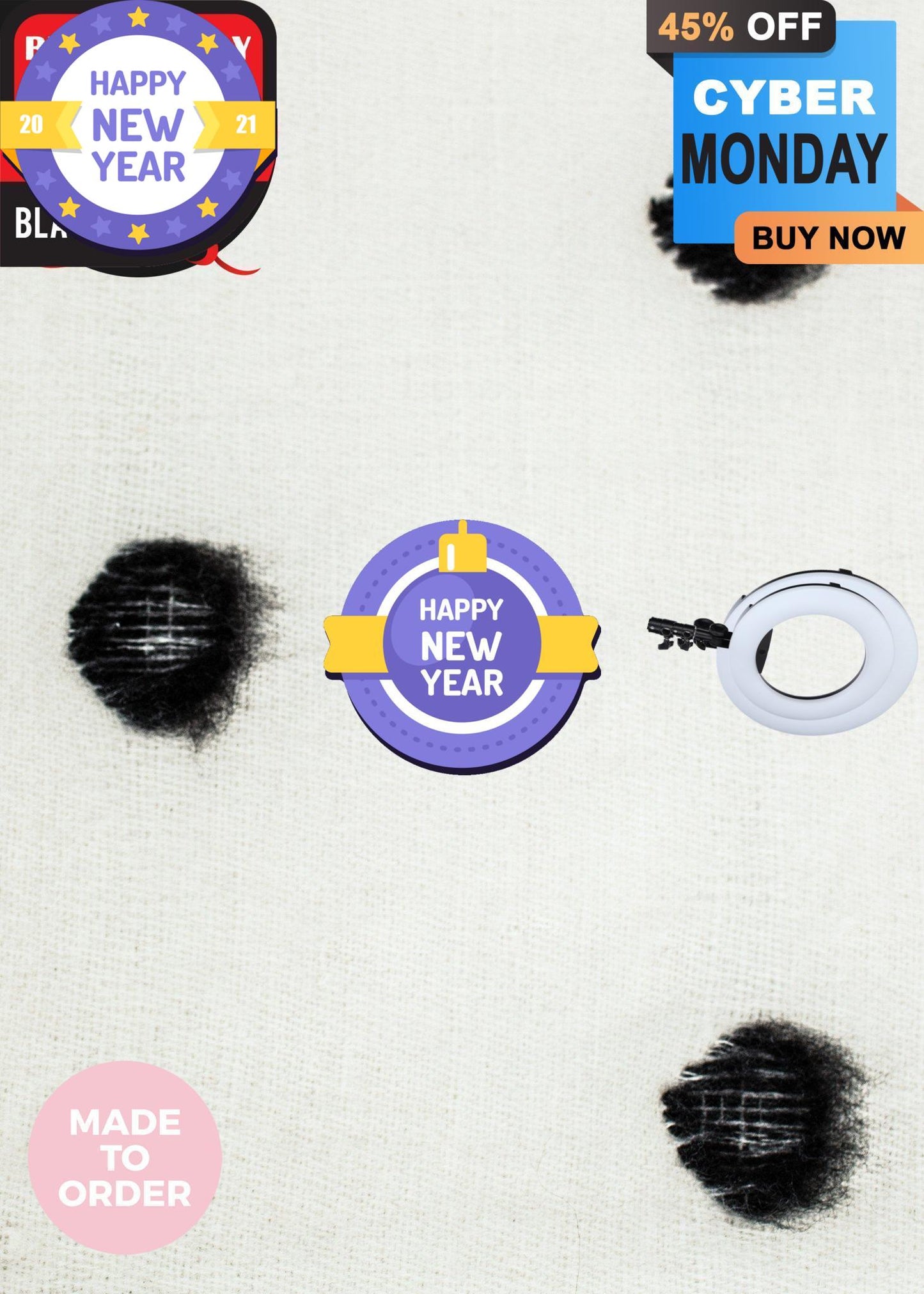 Cashmere Dot Shawl in Black/White