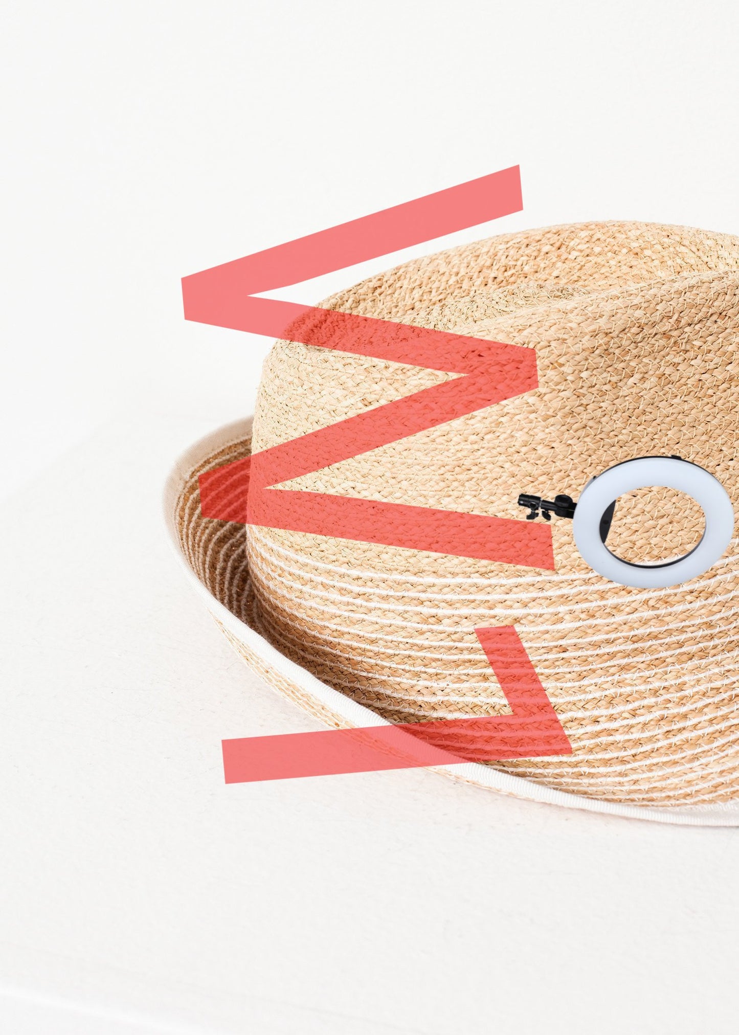 Washboard Hat in Straw/White