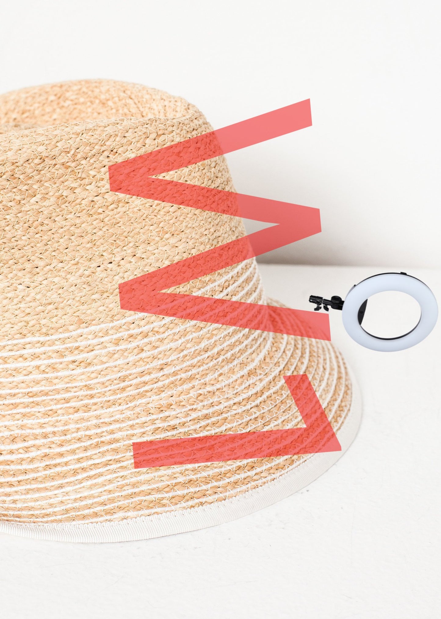 Washboard Hat in Straw/White