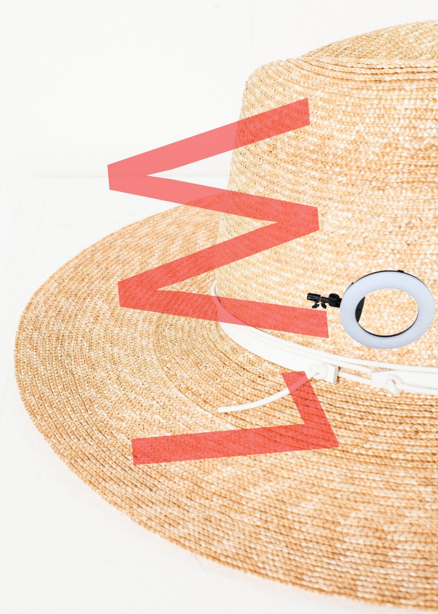 Wrapped Up Hat in Straw/White