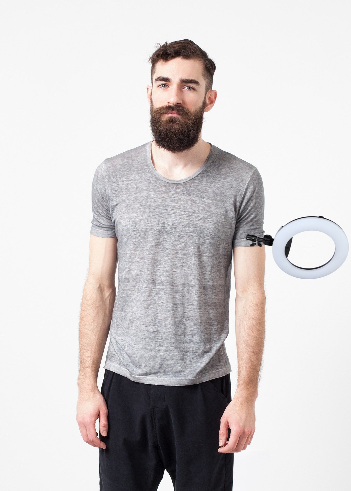 Linen T-shirt in Dolphin