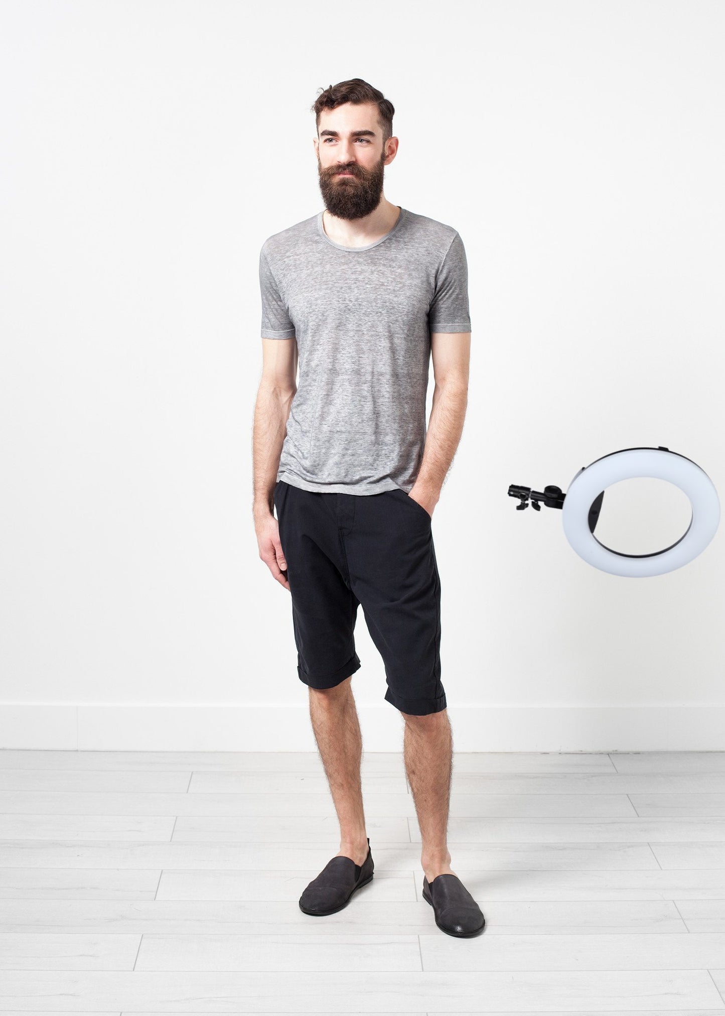 Linen T-shirt in Dolphin