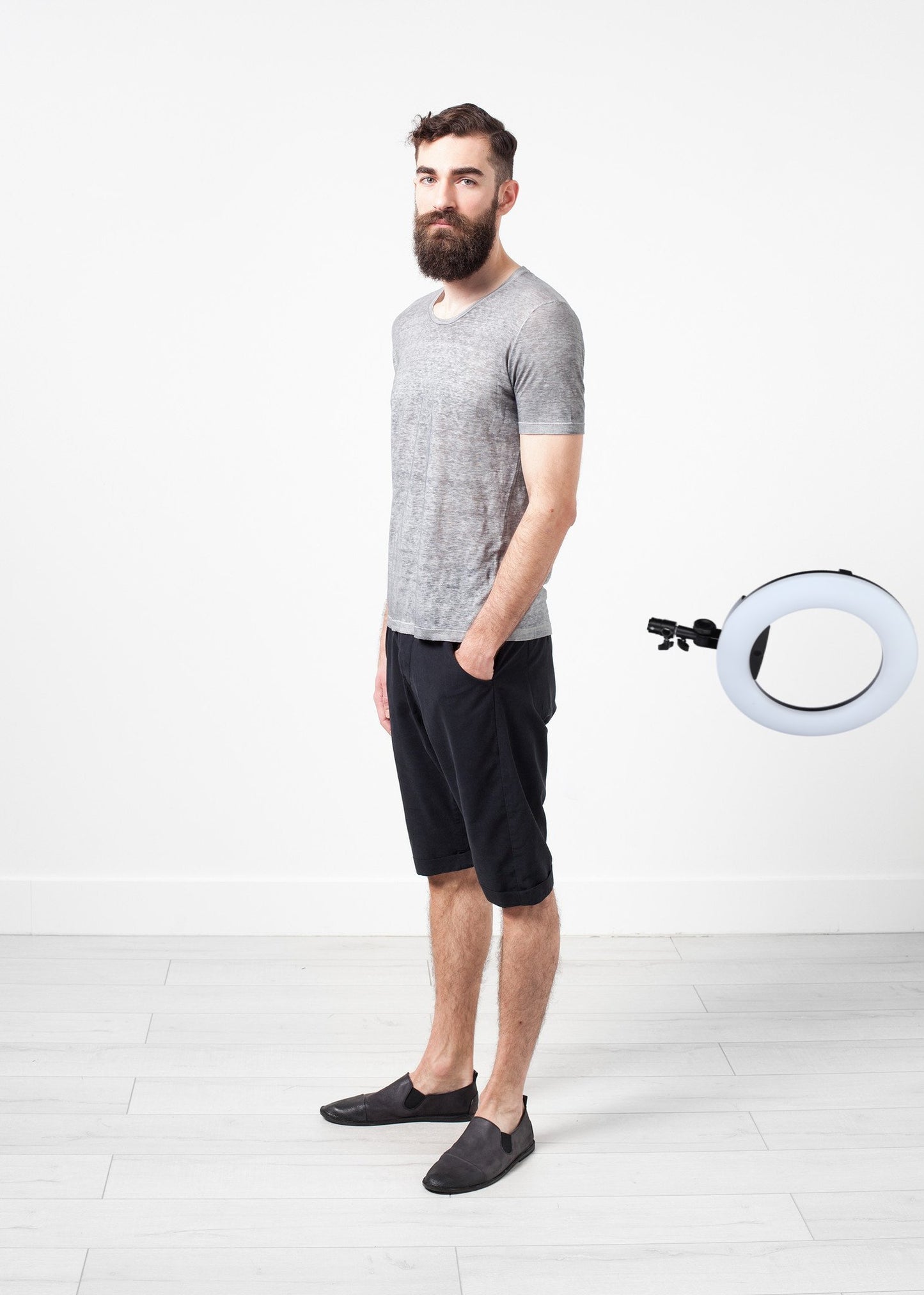 Linen T-shirt in Dolphin