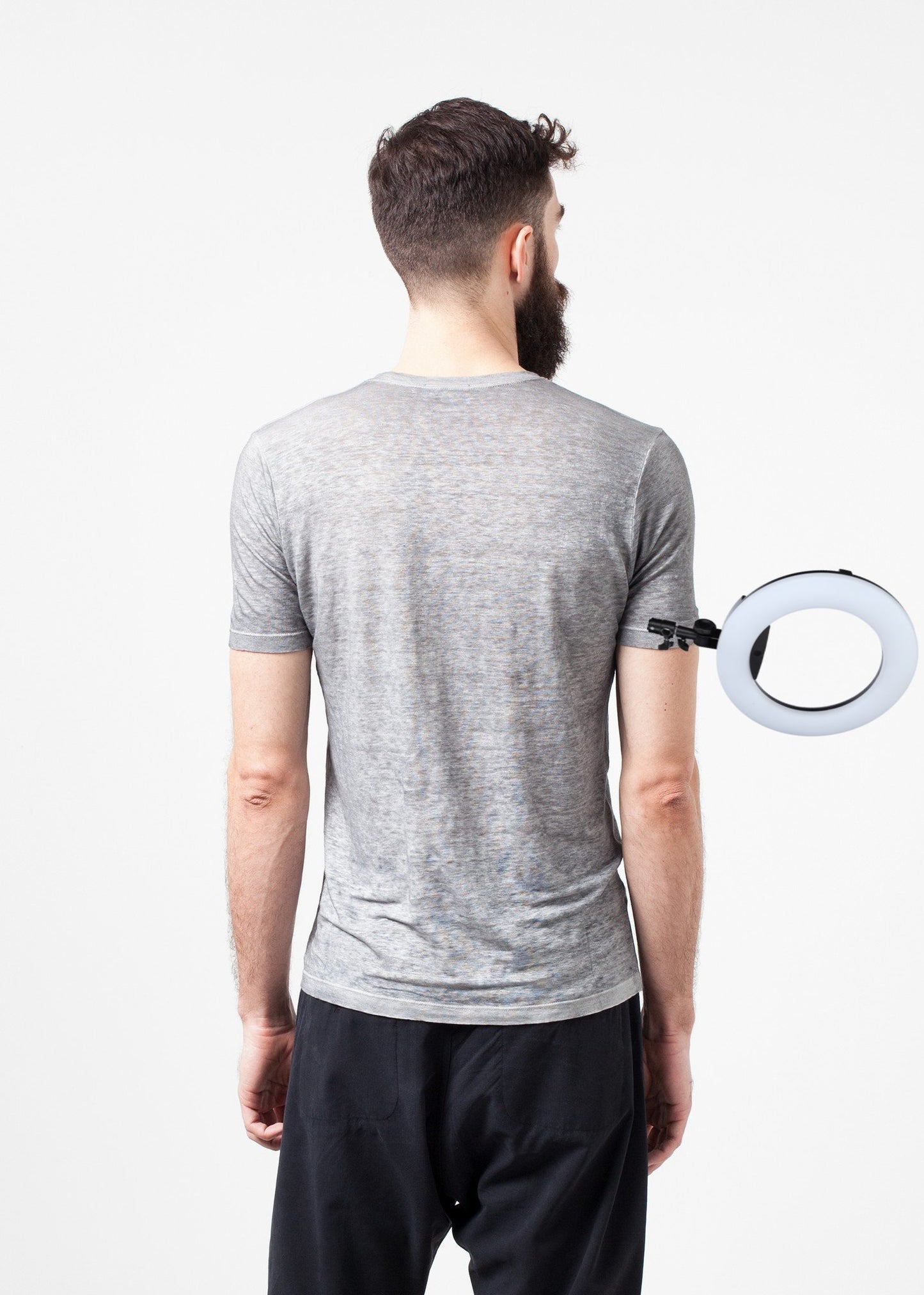 Linen T-shirt in Dolphin