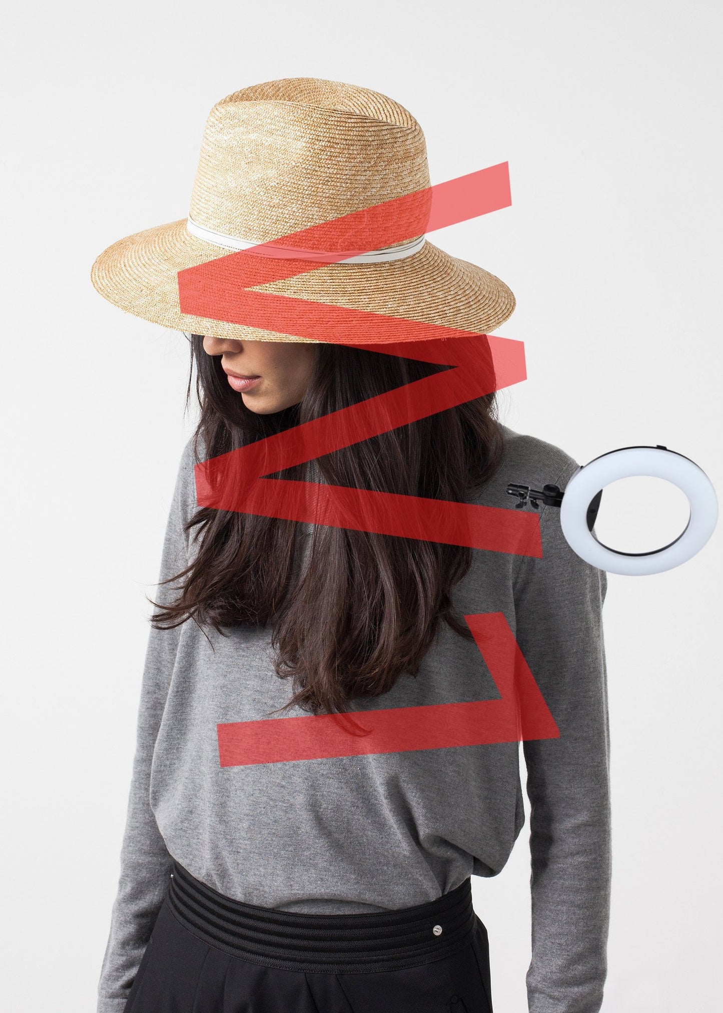 Wrapped Up Hat in Straw/White