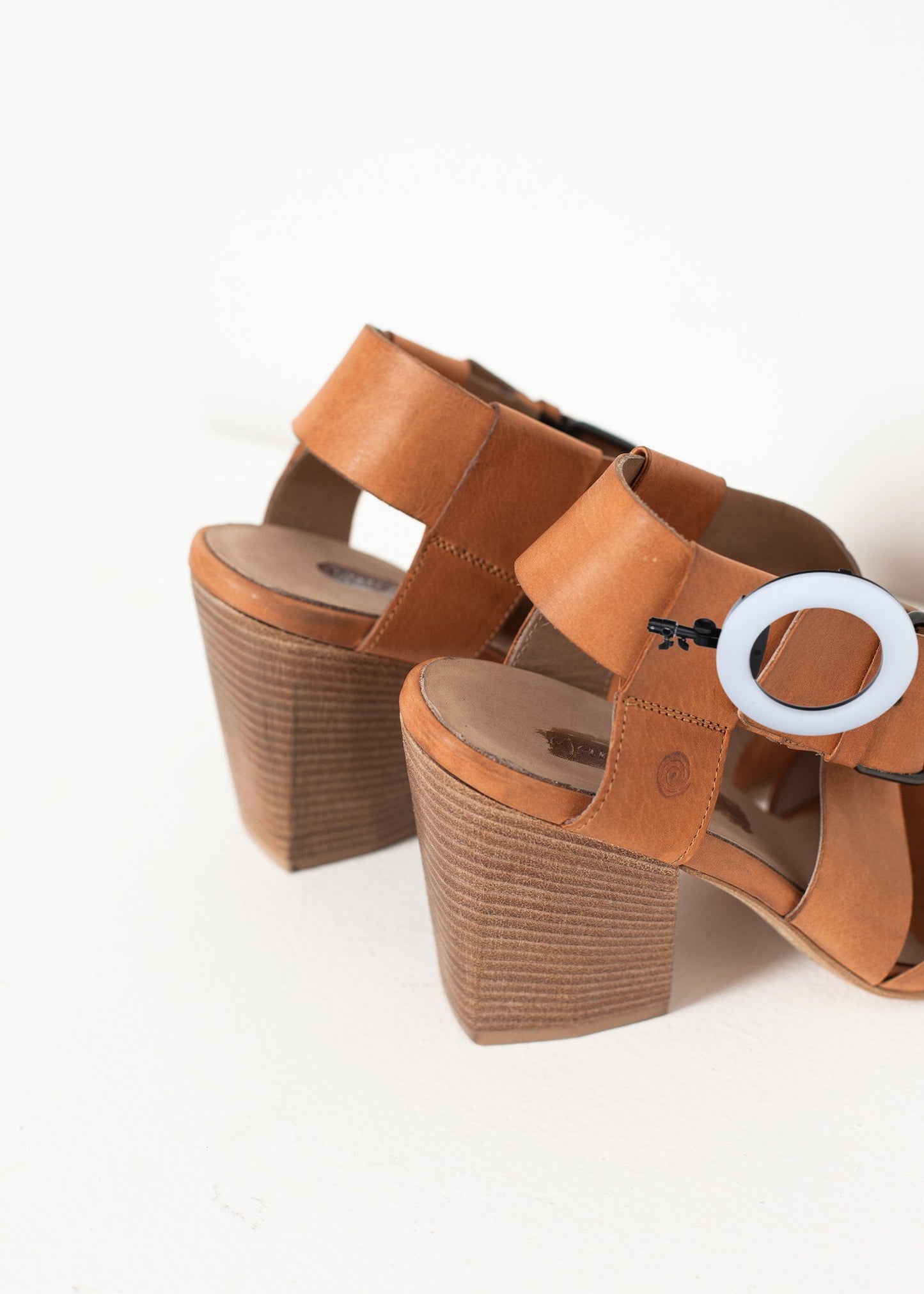 Buckle Strap Heel in Brown