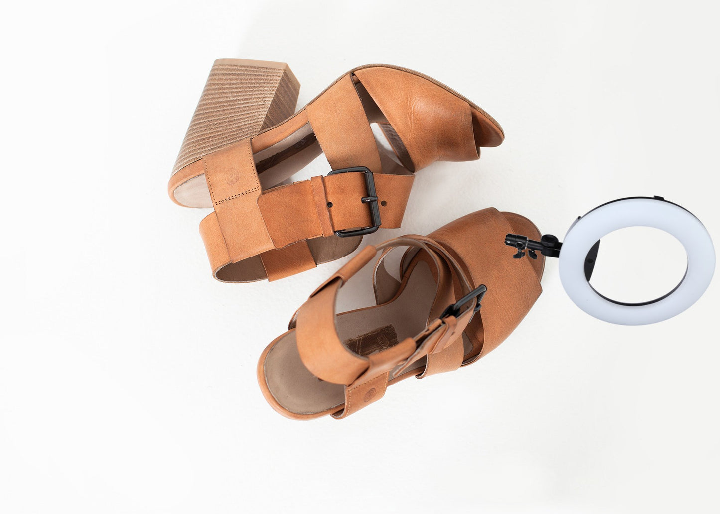 Buckle Strap Heel in Brown