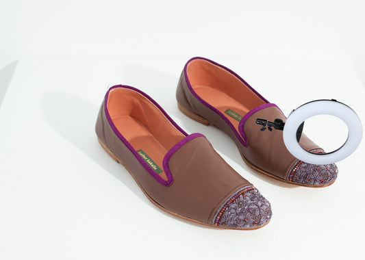 Bizi Cap Toe Loafer in Rose/Aubergine
