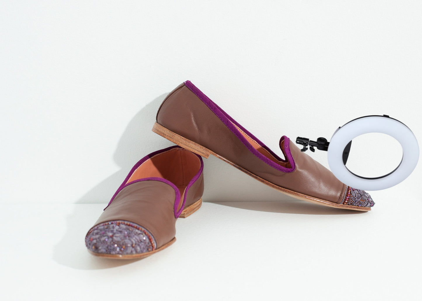 Bizi Cap Toe Loafer in Rose/Aubergine