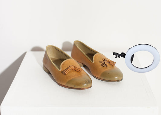 Leather Loafer in Lime