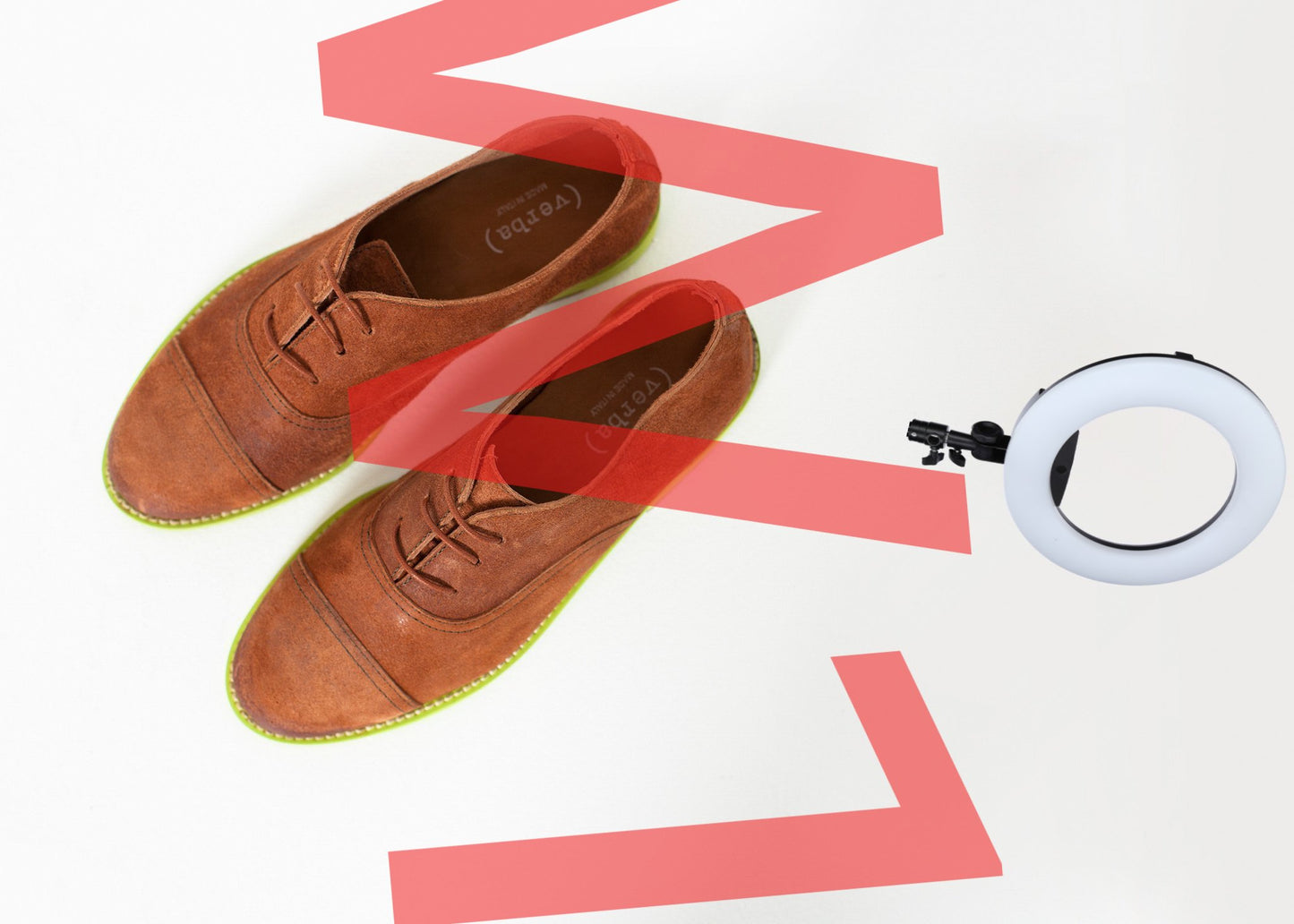 Suede Oxford in Natural/Lime