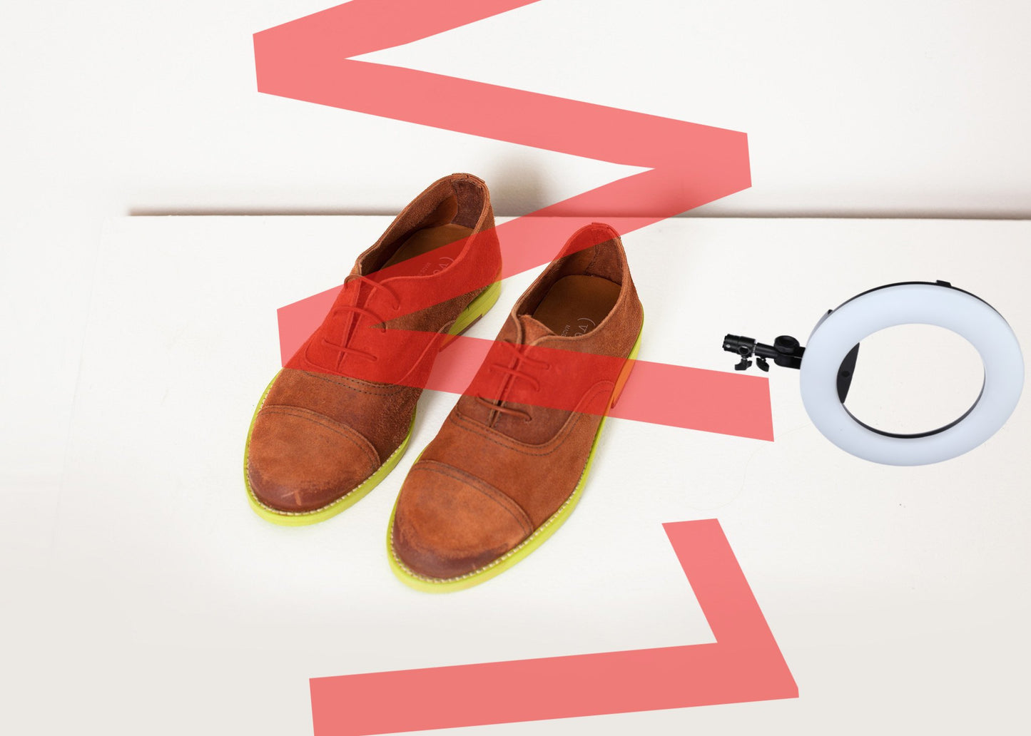 Suede Oxford in Natural/Lime