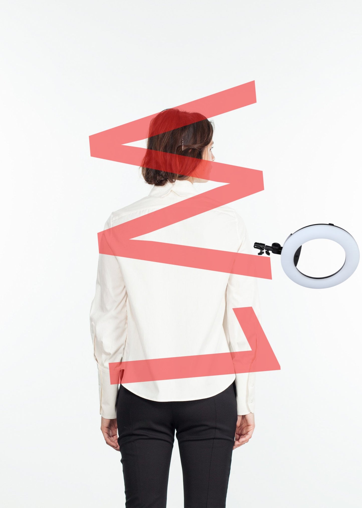 Trim Collar Poplin Blouse in Off White