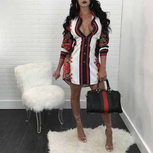 2018 hot Autumn Long Shirt Flower Print Blouse Plus size beach Blouses Women casual ruffles sleeve women shirts blouses s-3xl