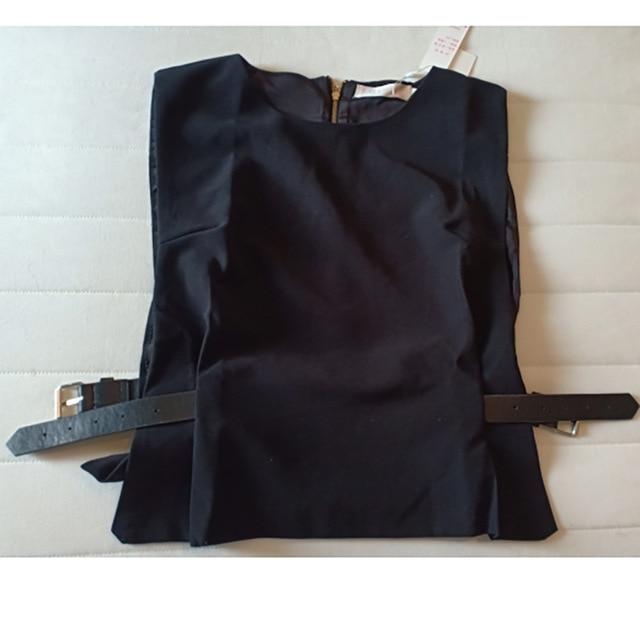 Female Patchwork Shirt Womens Tops Office Blouse Fake Collar ladies Blue Stripe Slim Casual Autumn Warm Shirts  Long Sleeve 2PC