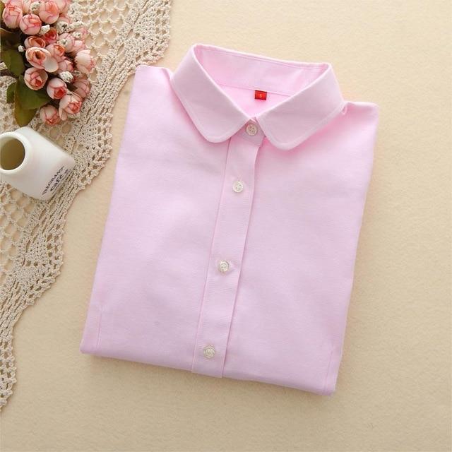 EYM Brand 2020 New Women Blouse Shirts Oxford Cotton Long Sleeve Ladies White Casual Shirt Plus Size Blouses Female Clothes Tops