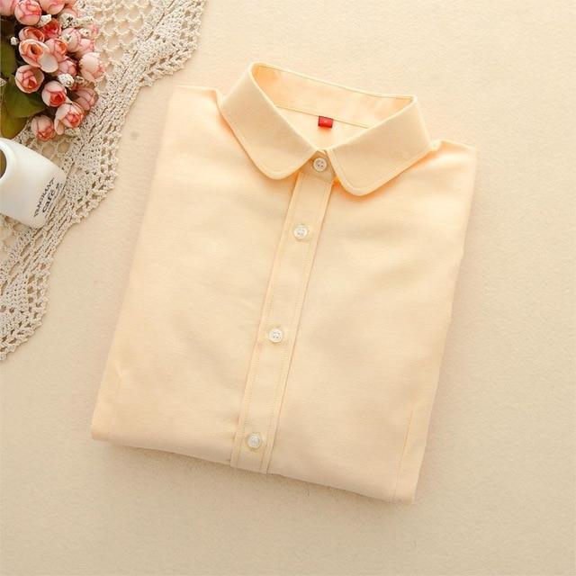 EYM Brand 2020 New Women Blouse Shirts Oxford Cotton Long Sleeve Ladies White Casual Shirt Plus Size Blouses Female Clothes Tops
