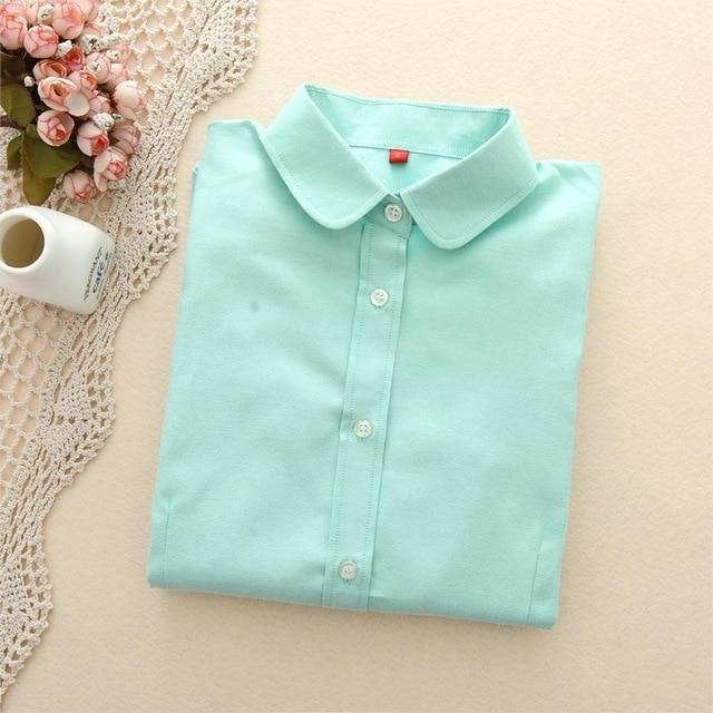 EYM Brand 2020 New Women Blouse Shirts Oxford Cotton Long Sleeve Ladies White Casual Shirt Plus Size Blouses Female Clothes Tops