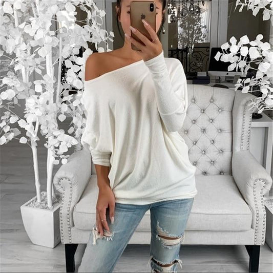 off shoulder top women clothes Womens Loose Blouse Long Sleeve Fashion Ladies Shirt Oversize Tops