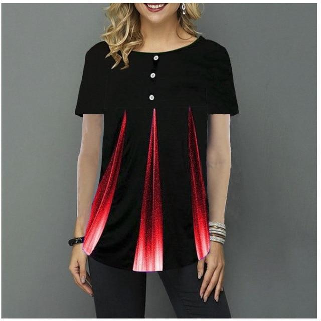 Shirt Women Spring Summer Blouse 3/4 Sleeve Casual 3D Gradient Printing Female Fashion Shirt Tops Plus Size 5XL StreetShirt