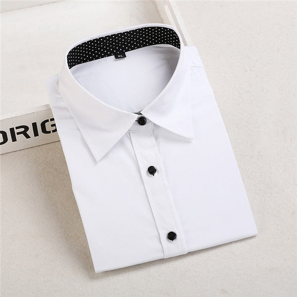 Dioufond White Navy Lips Print Women Blouses Long Sleeve Ladies Office Blouse Shirt  Casual Button Down Blusa 2017 Spring