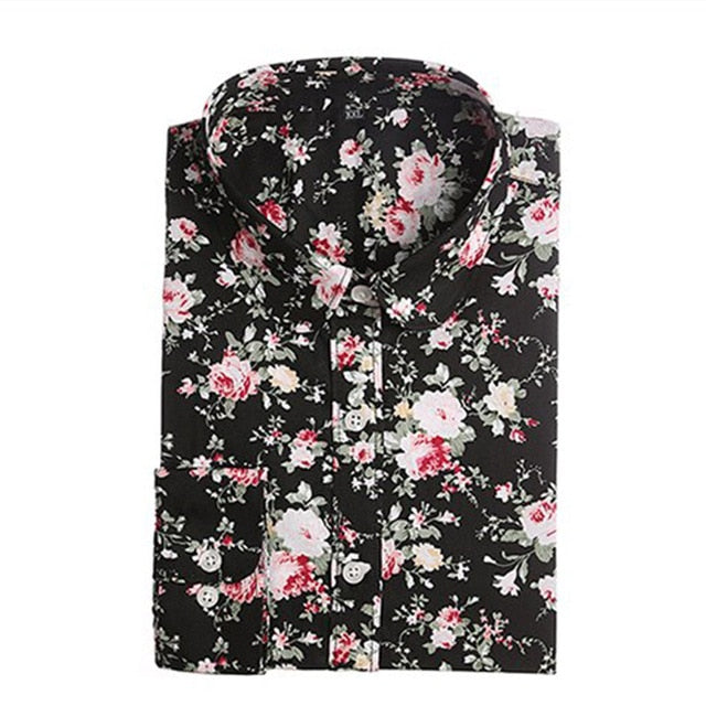 Dioufond Women Summer Blouses Vintage Floral Blouse Long Sleeve Shirt Women Camisas Femininas Female Tops Fashion Cotton Shirt
