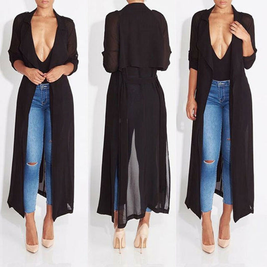 Women Casual Vintage Kimono Cardigan Ladies 2020 Summer Long Crochet Chiffon Kimono Preto Loose Solid Solid Open Blouse Tops
