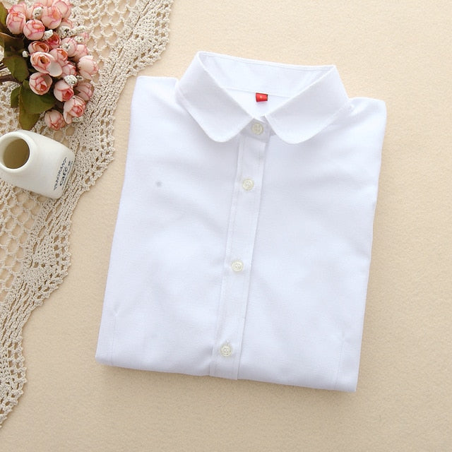 Brand Women Blouse 2020 New Casual Long Sleeved Cotton Oxford White Shirt Woman Office Plus Size Shirts Blusas Feminine Blouses