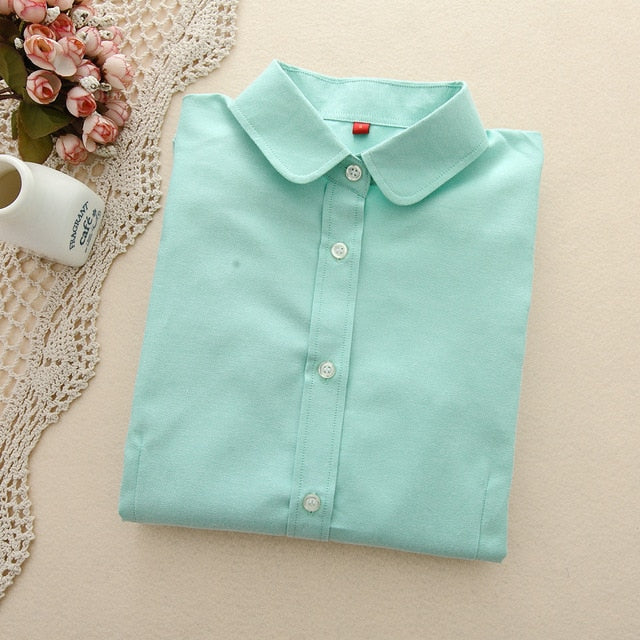 Brand Women Blouse 2020 New Casual Long Sleeved Cotton Oxford White Shirt Woman Office Plus Size Shirts Blusas Feminine Blouses