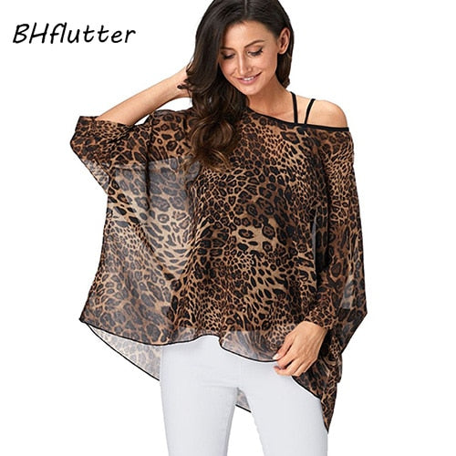 BHflutter Women Blouses Plus Size 2019 New Style Batwing Casual Summer Blouse Shirt Woman Boho Chiffon Shirts Tops Chemise Femme