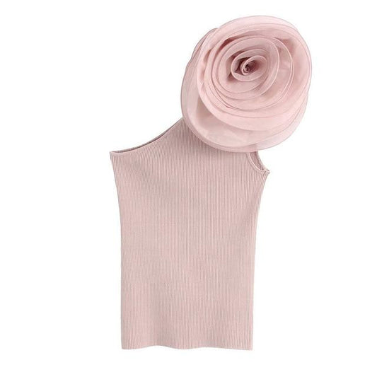 KPYTOMOA Women 2020 Fashion Patchwork Organza Floral Knitted Blouses Vintage Asymmetric Neck Stretch Slim Female Shirts Chic Top