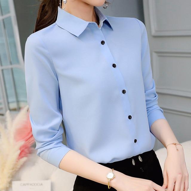 Brand Blusas Mujer De Mod Tops Long Sleeve Lapel White Blouse Office Ladies Work Blouses Fashion Clothing Blusas Womens Shirts
