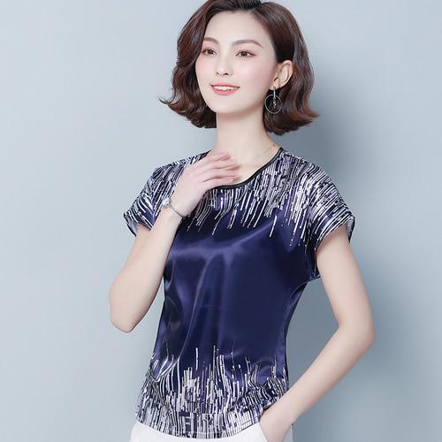 blusas mujer de moda 2020 summer women blouses short sleeve print chiffon blouse plus size tops womens tops and blouses 3816 50