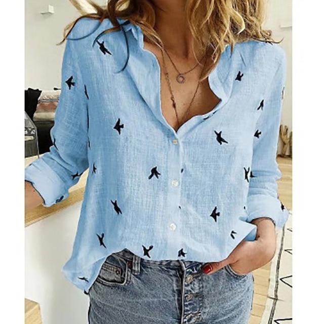 Womens Blouses Spring Autumn Tops Leisure White Shirts Button V Neck Cardigan Top Loose Long Sleeve Oversized Shirt Blusas