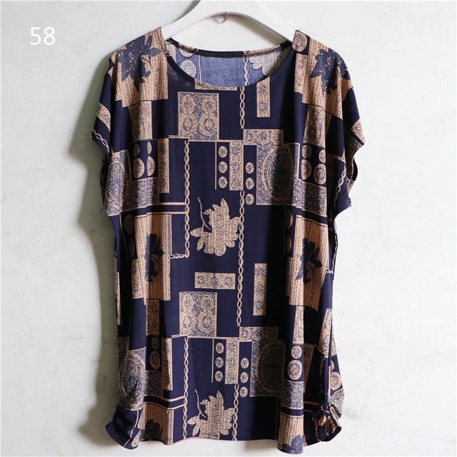 XL-5XL Women Summer Style Casual Blouses Flor Clothing Plus Size Short Sleeve Floral Blusas Shirt Women's Tops Russia 56